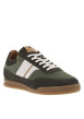 Thumbnail Tennis en cuir kaki à talon plat avec des lacets plats blancs - Image 3