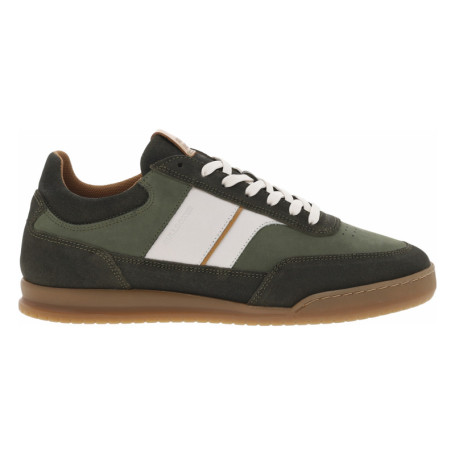 Tennis en cuir kaki à talon plat avec des...