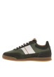 Thumbnail Tennis en cuir kaki à talon plat avec des lacets plats blancs - Image 2