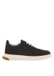 Thumbnail Tennis en cuir nubuck chocolat à talon plat avec des lacets blancs