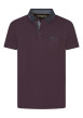 Thumbnail Polo en coton prune uni à coupe regular fit et à col américain avec une poche