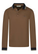 Thumbnail Polo à manches longues en coton camel uni épais à coupe regular fit