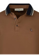 Thumbnail Polo à manches longues en coton camel uni épais à coupe regular fit - Image 3