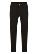 Thumbnail Pantalon de jogging noir uni à coupe tapered à taille élastiquée - Image 3