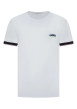 Thumbnail T-shirt en coton blanc uni à col rond avec une petite voiture brodée