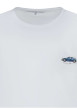 Thumbnail T-shirt en coton blanc uni à col rond avec une petite voiture brodée - Image 3