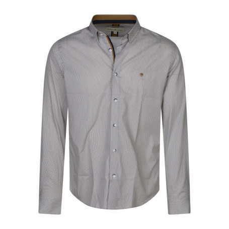 Chemise en coton camel à minis motifs avec une...
