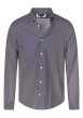 Thumbnail Chemise en coton bleue marine à minis pois avec une coupe slim