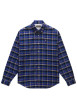 Thumbnail Chemise en flanelle bleue à carreaux en coton avec une coupe droite