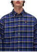 Thumbnail Chemise en flanelle bleue à carreaux en coton avec une coupe droite - Image 6