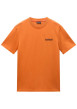 Thumbnail T-shirt en coton orange à logo imprimé avec une coupe droite et un col rond