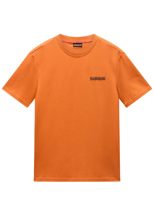 T-shirt en coton orange à logo imprimé avec une coupe droite et un col rond