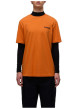 Thumbnail T-shirt en coton orange à logo imprimé avec une coupe droite et un col rond - Image 3
