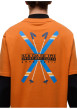 Thumbnail T-shirt en coton orange à logo imprimé avec une coupe droite et un col rond - Image 6