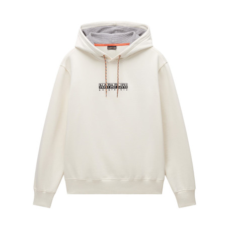 Sweat en coton mélangé écru imprimé avec une...