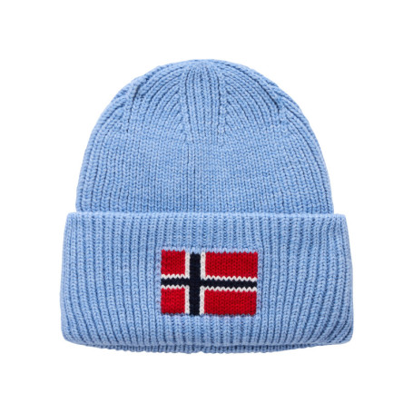 Bonnet bleu clair en maille tricotée avec...