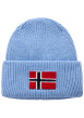 Thumbnail Bonnet bleu clair en maille tricotée avec drapeau norvégien imprimé