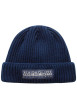 Thumbnail Bonnet marine en maille tricotée avec nom de la marque brodé