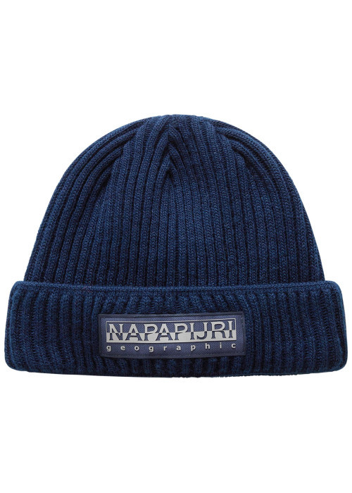 Bonnet marine en maille tricotée avec nom de la marque brodé