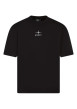 Thumbnail T-shirt en coton noir avec un logo brodé à col rond et à manches courtes