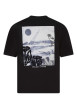 Thumbnail T-shirt en coton noir avec un logo brodé à col rond et à manches courtes - Image 2