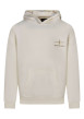 Thumbnail Sweat à capuche en coton écru uni à coupe droite avec le logo brodé