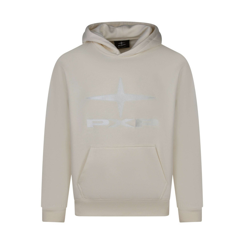 Project X - Sweat écru Brodé Avec Une Broderie Sur La Poitrine Et à Col à Capuche - écru Project X - Sweat écru Brodé Avec Une Broderie Sur La Poitrine Et à Col à Capuche - écru