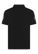 Thumbnail Polo en coton noir uni maille piquée à coupe regular fit avec des patchs - Image 2