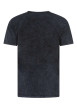 Thumbnail T-shirt en coton noir aspect vintage et imprimé à l'avant avec un col rond - Image 2