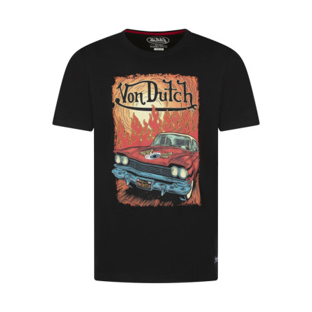 T-shirt en coton noir avec des flammes...