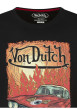 Thumbnail T-shirt en coton noir avec des flammes imprimées à l'avant et un col rond - Image 3