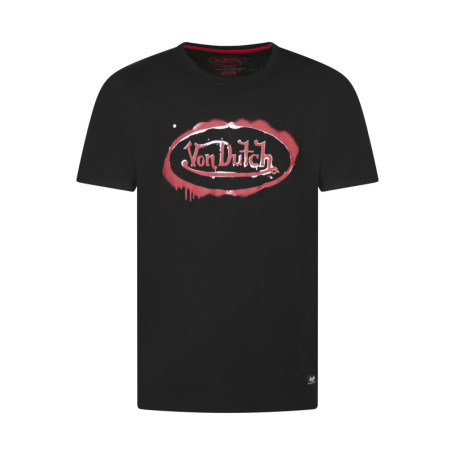 T-shirt en coton noir avec le logo imprimé et...
