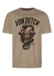 Thumbnail T-shirt beige avec un serpent imprimé à l'avant et à col rond