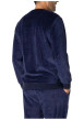 Thumbnail Pyjama long en coton mélangé bleu marine en velours à col rond - Image 2