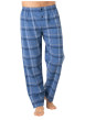 Thumbnail Pyjama long en coton bleu à carreaux avec un col chemise et des poches - Image 3