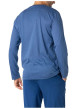 Thumbnail Pyjama long en coton bleu à minis motifs avec un col v et une poche - Image 2