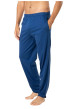 Thumbnail Pyjama long en coton bleu à minis motifs avec un col v et une poche - Image 4