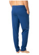 Thumbnail Pyjama long en coton bleu à minis motifs avec un col v et une poche - Image 5