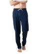 Thumbnail Pyjama long en coton bleu uni à col rond avec une poche plaquée - Image 3