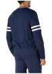Thumbnail Pyjama long en coton bleu marine uni à col v avec des liserés - Image 2