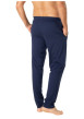 Thumbnail Pyjama long en coton bleu marine uni à col v avec des liserés - Image 4