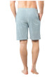 Thumbnail Pyjama court en coton bleu clair à rayures avec un col tunisien - Image 5