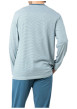 Thumbnail Pyjama long en coton bleu clair à rayures avec un col tunisien - Image 2