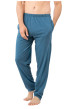 Thumbnail Pyjama long en coton bleu clair à rayures avec un col tunisien - Image 4