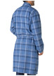 Thumbnail Robe de chambre mi-longue en coton bleue à carreaux avec une ceinture - Image 2