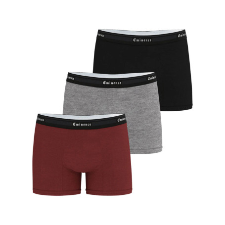 Lot de 3 boxers classiques en coton tricolores...