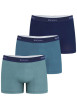 Thumbnail Lot de 3 boxers classiques en coton bleus unis avec le nom de la marque