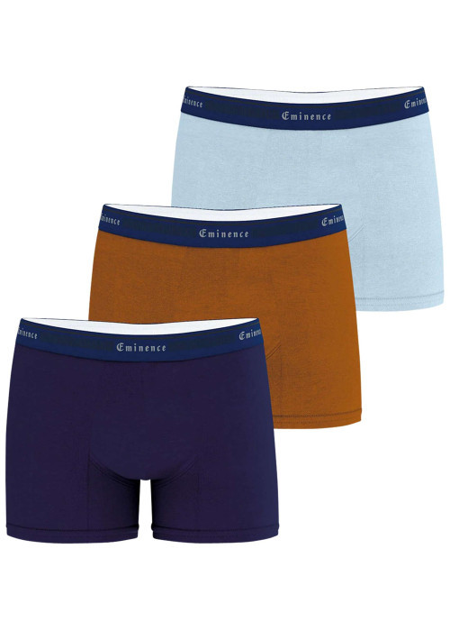 Lot de 3 boxers classiques en coton camel avec le nom de la marque