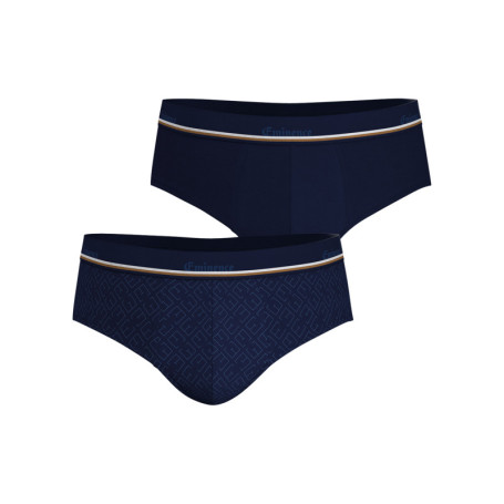 Lot de 2 slips en coton bleus marine avec un...