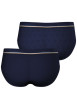 Thumbnail Lot de 2 slips en coton bleus marine avec un imprimé monogrammes - Image 2